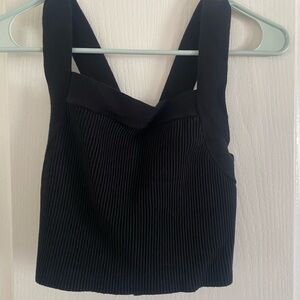 House of Harlow 1960 Black Ribbed Crop Top